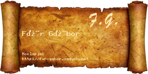 Für Gábor névjegykártya